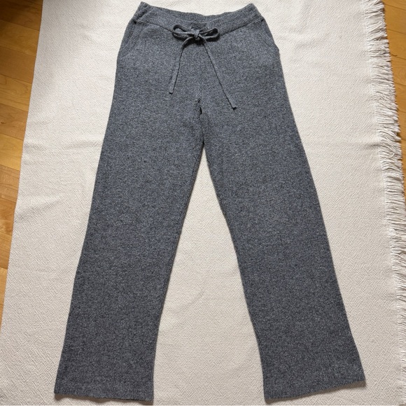 DKNY Grey Ribbed Knit Cashmere Blend Lounge Cozy Pants S - Picture 3 of 9